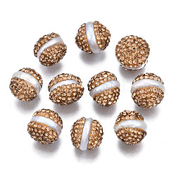 Polymer Ton Strass Perlen, mit natürlichen Süßwasser-Perle, Eichel, Schokolade, pp13 (1.9~2 mm), 10.5~13.5x11~12.5 mm, Bohrung: 0.5~0.7 mm