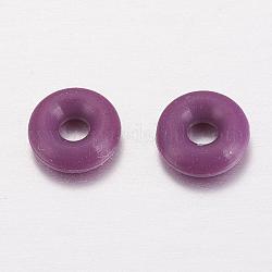 Резиновые уплотнительные кольца, кольцевые бусины пончик, подходят европейские клипсы, фиолетовые, 2 мм