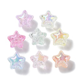 Perles en acrylique transparente, étoiles du nord, couleur mixte, 11x11.5x9.5mm, Trou: 2mm