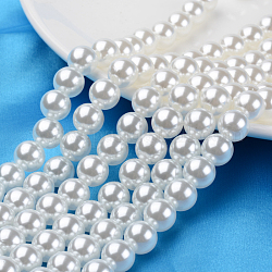 Perles rondes en plastique ABS imitation perle, blanc, 20mm, Trou: 2mm