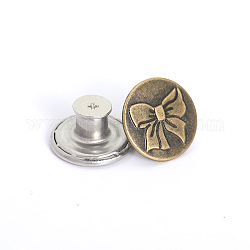 ジーンズ用合金ボタンピン  航海ボタン  服飾材料  ちょう結び丸  アンティークブロンズ  17mm