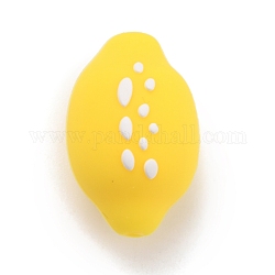 Perle focali in silicone ecologico per uso alimentare, masticare perline per i denti, fare collane fai-da-te fai-da-te, limone, giallo, 25.5x17.5x16.5mm, Foro: 2 mm