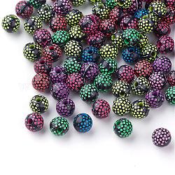 Craft Style Acrylic Beads, Round, Mixed Color, 8mm, Hole: 2mm, about 1920pcs/500g