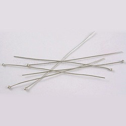 Platinum Plated Jewelry Accessory Brass Ball Head Pins, Size: about 0.5mm thick(24 Gauge), 20mm long, Head: 1.5mm