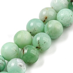 Natürliche Chrysopras-Perlenstränge, Runde, 10 mm, Bohrung: 0.9 mm, ca. 38~40 Stk. / Strang, 15.47''~15.87'' (39.3~40.3 cm)
