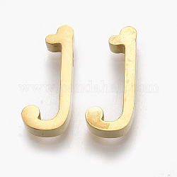 304 подвески из нержавеющей стали, золотые, буквы, letter.j, 13x6x3 мм, отверстие : 1.8 мм