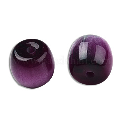 Perles en résine, pierre d'imitation, baril, violet, 8x7mm, Trou: 1.6mm