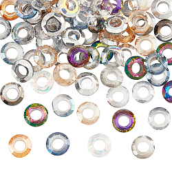 PH Pandahall 84 Stück Kreis-Kristall-Anhänger, 14 Farben, große Lochperlen, 8 mm Ring-Glasperlen, lose Perlen für Ohrringe, Halsketten, Armbänder, Nagelkunst, Dekoration, Schmuckherstellung