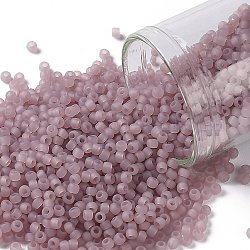 TOHO Round Seed Beads, Japanese Seed Beads, Frosted, (151F) Ceylon Frost Grape Mist, 11/0, 2.2mm, Hole: 0.8mm, about 1110pcs/bottle, 10g/bottle