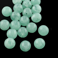Round Imitation Gemstone Acrylic Beads, Medium Aquamarine, 8mm, Hole: 2mm, about 1700pcs/500g