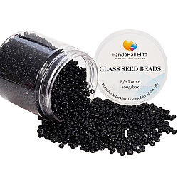 1 Box 8/0 Glass Seed Beads Round  Black for Jewelry Making 3mm, about 2000pcs/box