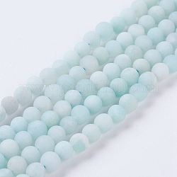 Fili di perline amazonite naturale, grado a, smerigliato, tondo, 4mm, Foro: 1 mm, circa 90pcs/filo, 15.1 pollice