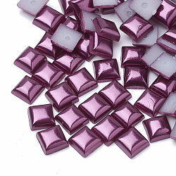 Cabujones de perlas de imitación de plástico ABS, cuadrado, púrpura, 6x6x3.5mm, aproximamente 5000 unidades / bolsa