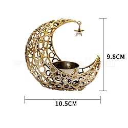 Подсвечники для чайных свечей в форме полумесяца и звезды, металлический подсвечник, элементы Рамадана, золотые, 10.5x9.8 см