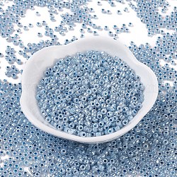 Cuentas de vidrio mgb matsuno, Abalorios de la semilla japonés, 8/0 perlas de semillas de ceilán, perlas de vidrio de agujero redondo, el cielo azul, 3x2mm, agujero: 1 mm, aproximamente 622 unidades / 20 g