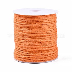 Colored Jute Cord, Jute String, Jute Twine, 3-Ply, for Jewelry Making, Coral, 2mm, about 109.36 yards(100m)/roll