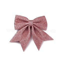 Glitter Cloth Bowknot Pendant Decoration, for Christmas Tree Gift Box Hanging Ornaments, Thistle, 165~180x160~175x19~20mm