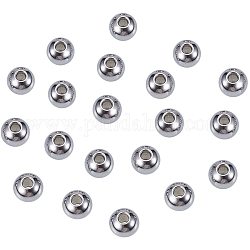 NBEADS 100 Pcs 8mm Metal Spacer Beads, 304 Stainless Steel Round Beads Smooth Rondelle Loose Beads for DIY Jewelry Making Findings