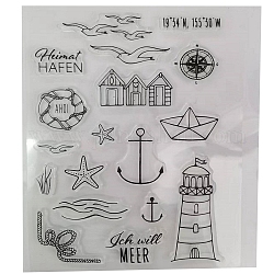 Пластиковые марки на морскую тематику, для diy scrapbooking, фотоальбом декоративный, изготовление карт, прозрачные, 160x110 мм