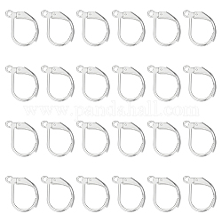 Unicraftale 40Pcs 304 Stainless Steel Leverback Earring Findings, with Horizontal Loops, Silver, 15x10x1.5mm, Hole: 1.2mm, Pin: 1x0.8mm