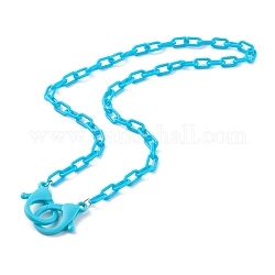 Collares personalizados de cadena de cable de acrílico opaco, cadenas de bolsos, con cierres de langosta de plástico, cielo azul profundo, 23.03 pulgada (58.5 cm)