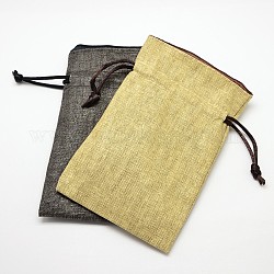 Burlap Packing Pouches Drawstring Bags, Mixed Color, 13x8.7x0.4cm