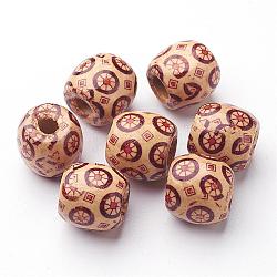 Wood Beads, Lead Free, Barrel, Dyed, Saddle Brown, 16x17mm, Hole: 6~8mm, about 720pcs/1000g