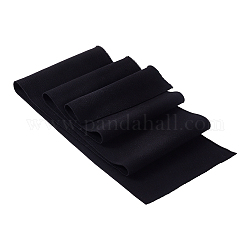 Stretch-gestrickter Rippenstoff aus Polyester, für Bekleidungszubehör, Schwarz, 100x15x0.15~0.2 cm