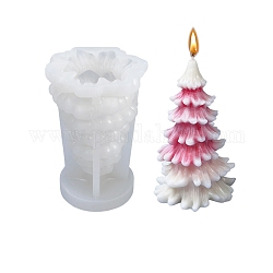 Stampi in silicone per candele fai da te albero di natale 3d, per la realizzazione di candele profumate all'albero di Natale, bianco, 7x6.5x10.8cm, diametro interno: 6.1x10 cm
