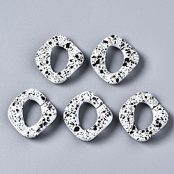 Окрашенные распылением пластиковые соединительные кольца ccb, разъемы для быстрой связи, для изготовления ювелирных цепочек, твист, белые, 32x30x7 мм, внутренний диаметр: 11.5x17.5 мм