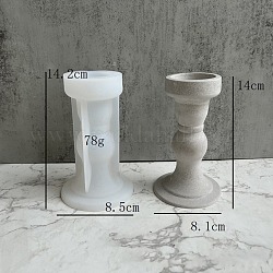 Moules en silicone de chandelier de pilier romain diy, pour plâtre, fabrication artisanale de ciment, blanc, 85x142mm, diamètre intérieur: 40 mm