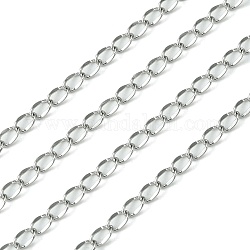304 Stainless Steel Twisted Chains, Curb Chains, Soldered, with Spool, Stainless Steel Color, 4.5~5x2.5x0.5mm, about 32.8 Feet(10m)/roll