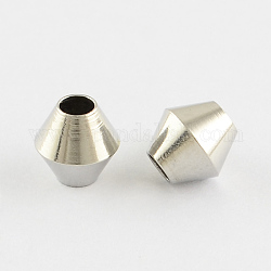 Bicono perline in acciaio inox, colore acciaio inossidabile, 6x6mm, Foro: 2.5 mm