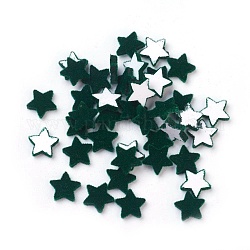 Cabochons en acrylique flocky, étoiles du nord, vert foncé, 9x9x2mm