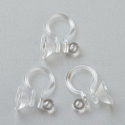 Ohrclips zum Aufstecken aus Kunststoff, für Nicht-Ohrlöcher, Transparent, 12x9x1.2 mm, für 4.8 mm Strass