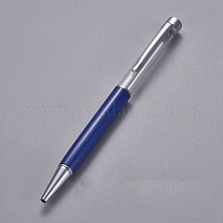 創造的な空のチューブボールペン  内側に黒のインクペンを詰め替えます  DIYキラキラエポキシ樹脂クリスタルボールペンハーバリウムペン作り用  銀  ダークブルー  140x10mm