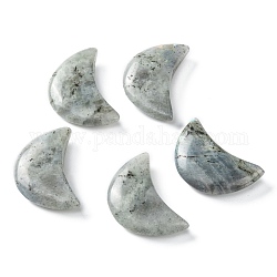 Perle di labradorite naturale, Senza Buco / undrilled, per filo avvolto processo pendente, luna, 34~35x22x7~10mm
