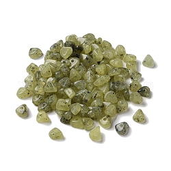 Abalorios de acrílico, de piedras preciosas de imitación, chip, verde amarillo, 8x6x4mm, agujero: 1.4 mm