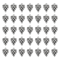 Sunnyclue 100 Stück Trauben-Anhänger aus Legierung im tibetischen Stil, cadmiumfrei und bleifrei, Antik Silber Farbe, 20x14.5x4 mm, Bohrung: 1 mm