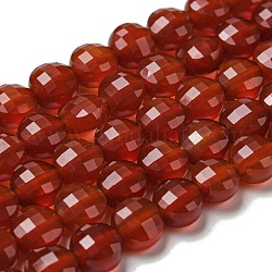 Chapelets de perles en cornaline naturelle, facette, plat rond, 5~6x4~4.5mm, Trou: 0.9mm, Environ 65 pcs/chapelet, 15.12''~15.20'' (38.4~38.6 cm)