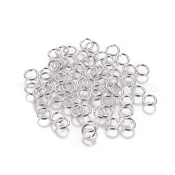 Messing Ringe springen, offene Ringe springen, Silber, 20 Gauge, 5x0.8 mm, Innendurchmesser: 3.5 mm, ca. 7500 Stk. / 300 g