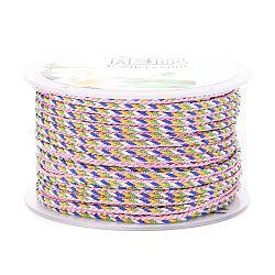 Cordón trenzado de nailon decorativo multicolor, cuerda de nylon, para la decoración casera, embellecer disfraces, bolsas con cordones, rosa, 2mm, alrededor de 25.1 yarda (23 m) / rollo