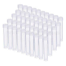 Contenitori di perle di plastica con tubo graduato trasparente, con coperchio, chiaro, 9.5x1.95cm, Capacità: su 10 ml
