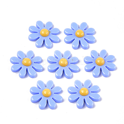 Abalorios de resina, para la toma de colgante, medio-perforado, flor, azul aciano, 40.5x40.5x8.5mm, medio agujero: 1.2 mm