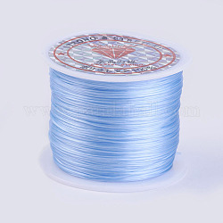 Flache elastische Kristallschnur, elastischer Perlenfaden, für Stretcharmbandherstellung, hellblau, 0.5 mm, ca. 49.21 Yard (45m)/Rolle