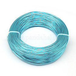 Round Aluminum Wire, Bendable Metal Craft Wire, for DIY Jewelry Craft Making, Dark Turquoise, 9 Gauge, 3.0mm, 25m/500g(82 Feet/500g)