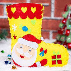 Набор рождественских носков из нетканого материала своими руками, включая ткань, игла, шнур, Дед Мороз