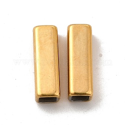 Revestimiento iónico (ip) 304 perlas de acero inoxidable, Rectángulo, real 18k chapado en oro, 15x5x5mm, agujero: 3.5x3.5 mm