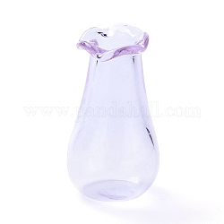Miniature Glass Vase Ornaments, Micro Toys Dollhouse Accessories Pretending Prop Decorations, Lavender, 27.5~29x15.5~16mm, Hole: 6mm