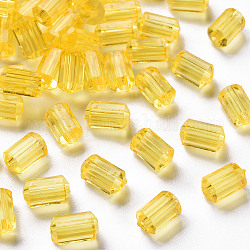 Perles en acrylique transparente, facette, polygone, or, 9x5mm, Trou: 1.8mm, environ 3496 pcs/500 g
